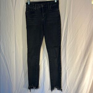 Joe's Jeans Black Ankle Cropped Frayed Hem